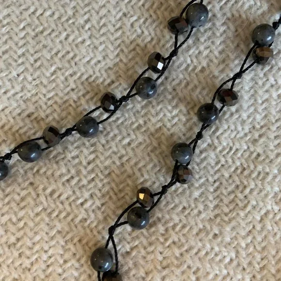 J. Jill Blue/White Swirl Bead 3-Strand Necklace - Picture 3 of 7